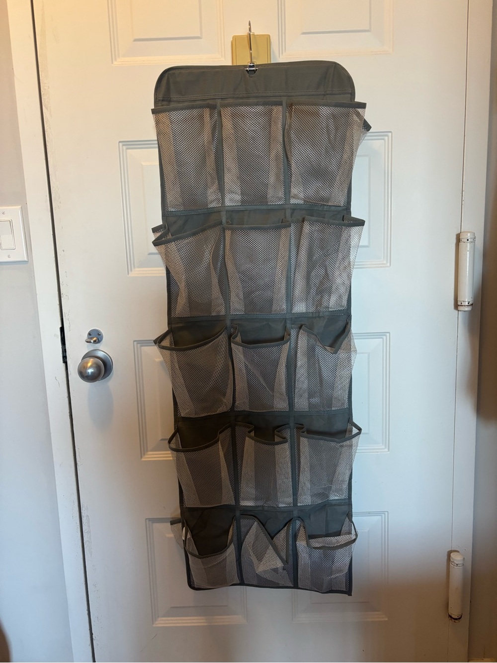 Hanging Mesh Organizer, Gray - 30 pouches for shoes, etc.